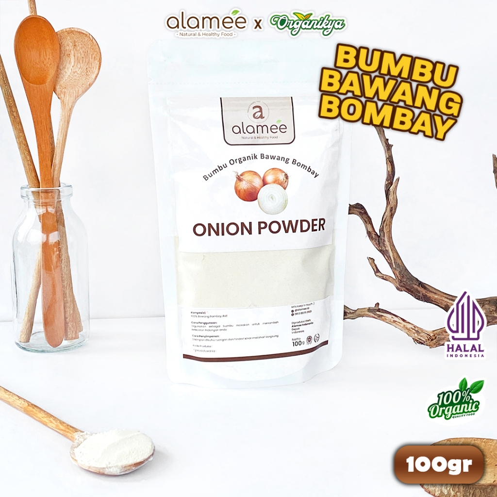 

ALAMEE Bawang Bombay Bubuk Onion Powder Ground Spice Bumbu Bombai Dapur Organik 100gr organikya