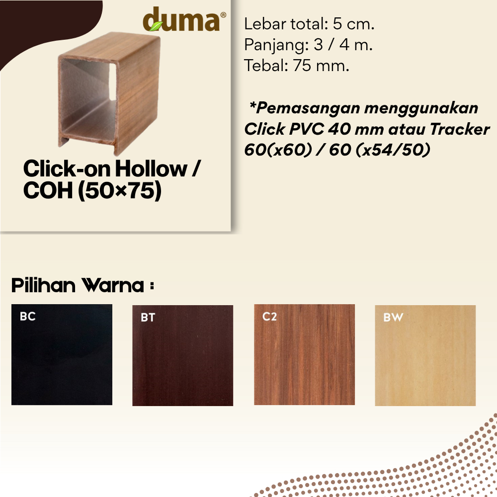DUMA WPC Click-on Hollow / COH (50×75)