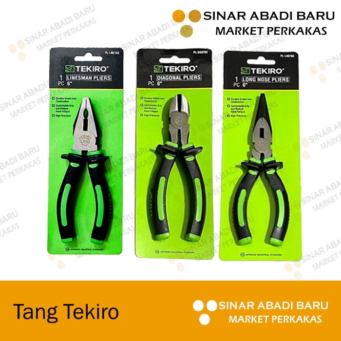 Tang Tekiro Kombinasi Tang Lancip Tang Potong 4,5 6 7 8 inch Pemotong Kabel Multipurpose Wire Cutter
