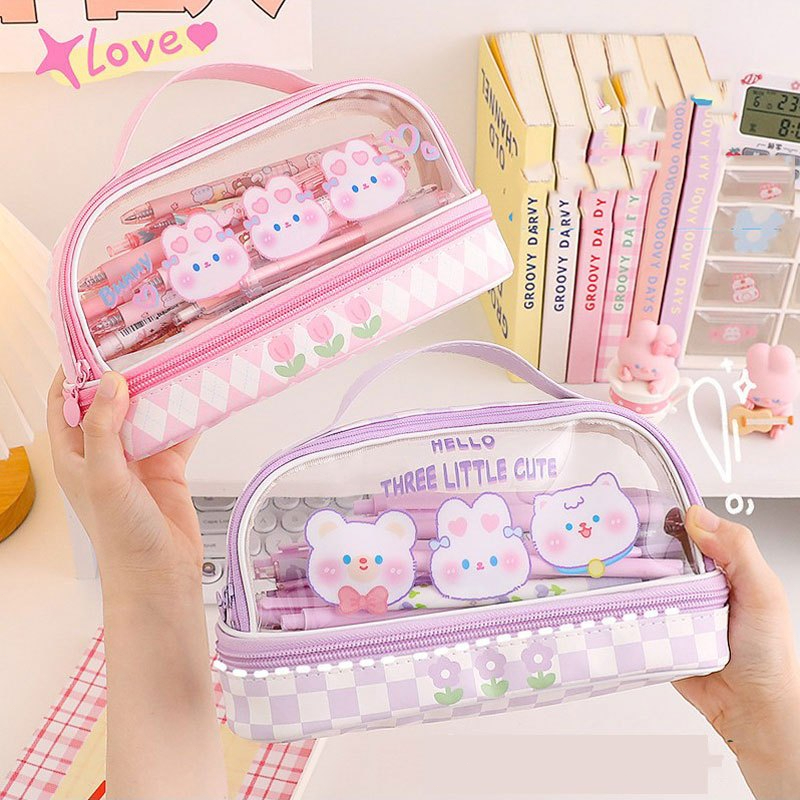 

【READY STOCK】Tempat Pensil Lucu Kapasitas Besar - Kotak Alat Tulis Sekolah / Organizer Meja - Perlengkapan Back to School