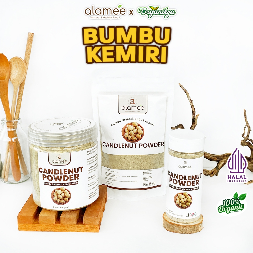 

ALAMEE Kemiri Bubuk Candlenut Powder Bumbu Dapur Organik Masak Murni Asli Tanpa Campuran organikya