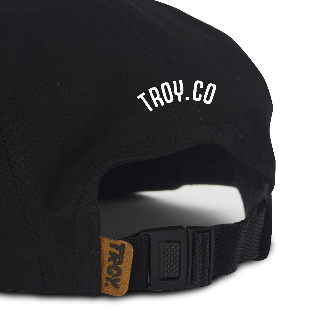 Troy Company Five Panel Hat Black Kagbe - Topi 5 Panel Hitam FPD 3242
