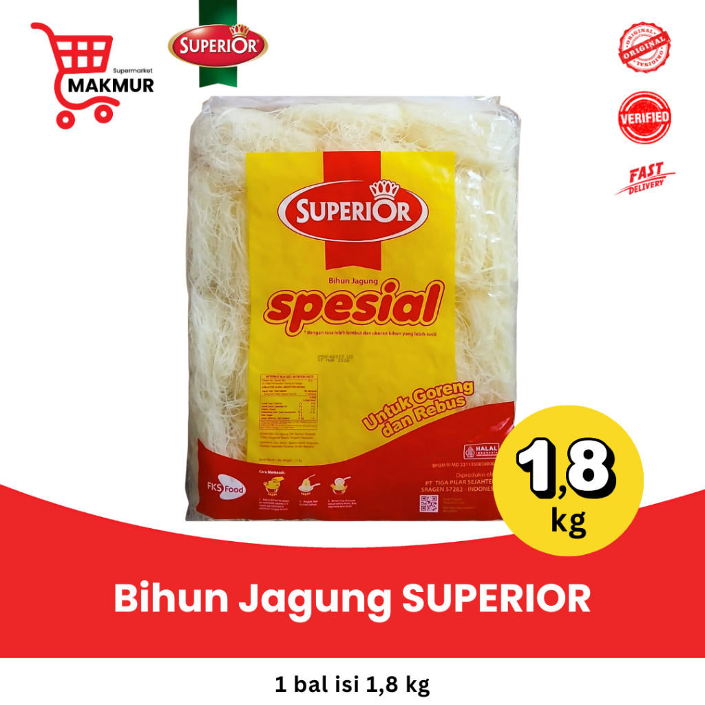 

Bihun Jagung Superior Los 1 BAL isi 1,8 kg [GROSIR] Tkmakmur24