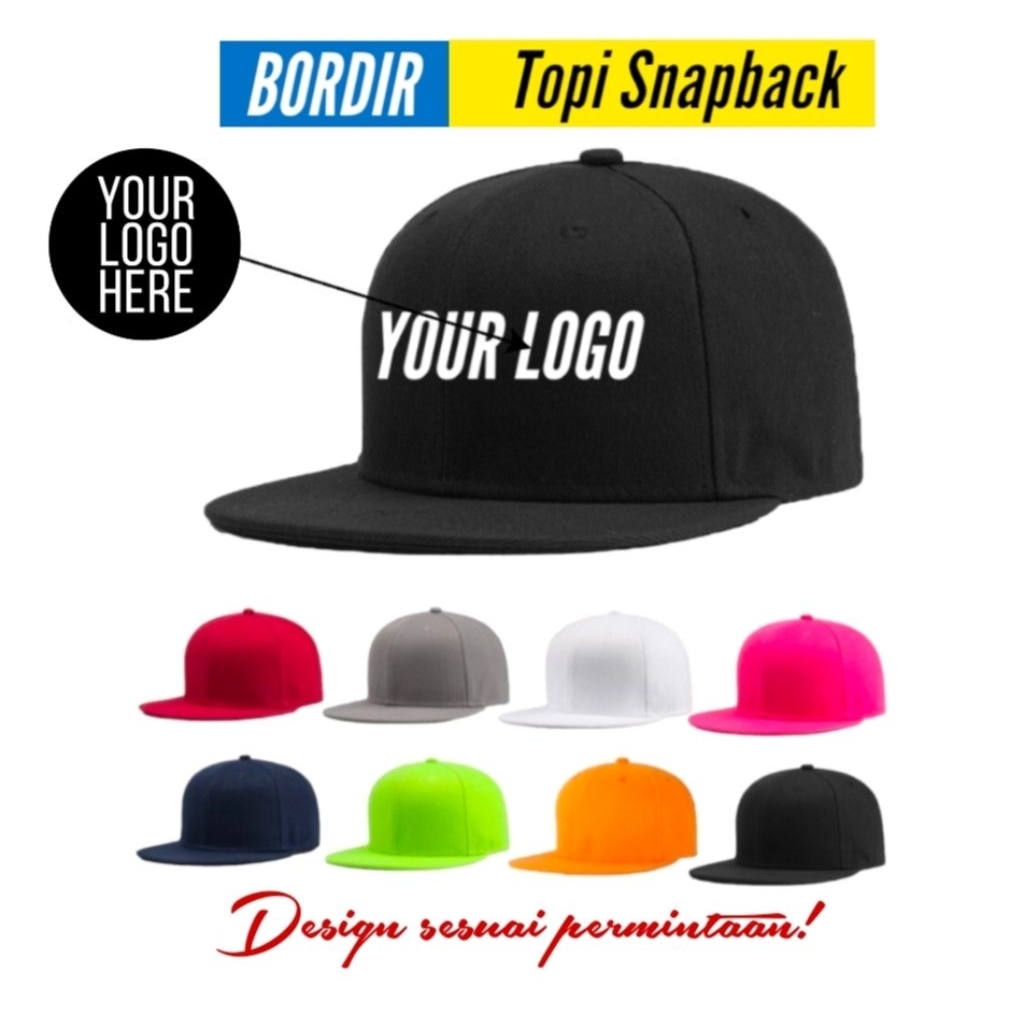 TOPI SNAPBACK CUSTOM BORDIR/TOPI PROMOSI/TOPI KOMUNITAS