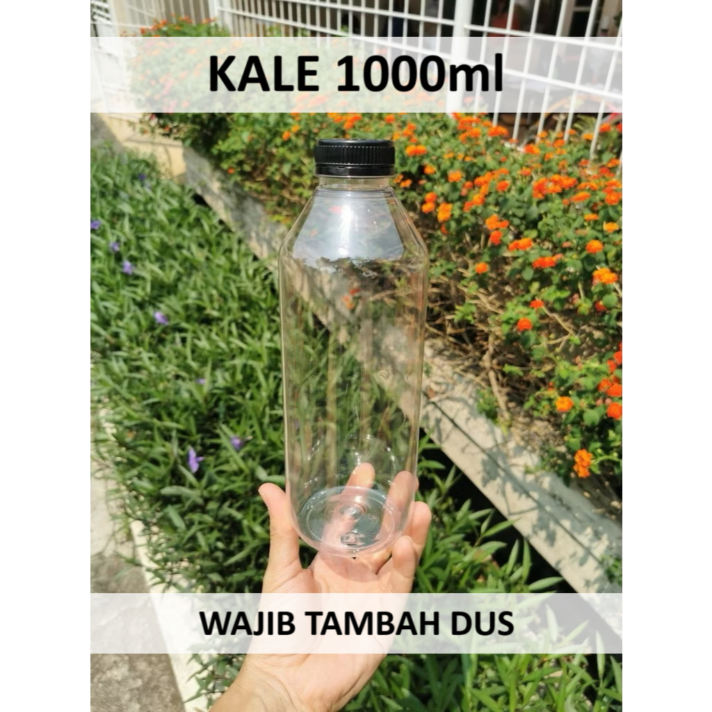 SET (Botol + Tutup) - Botol Cantik Jus Kale Kopi Teh 1L 1 L 1liter liter 1000 ml 1000ml 500
