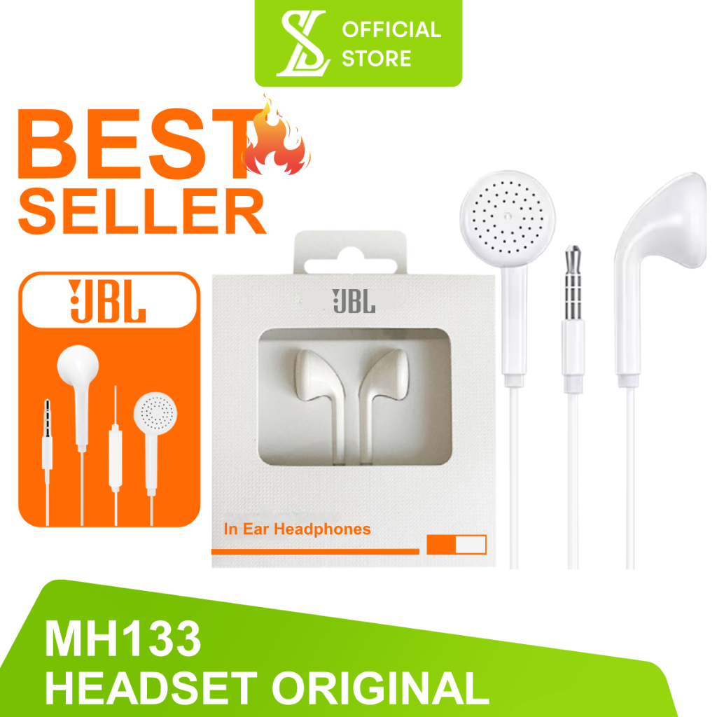 HEADSET JBL ORIGINAL 99% + MIC / EARPHONE JBL ORI MH133
