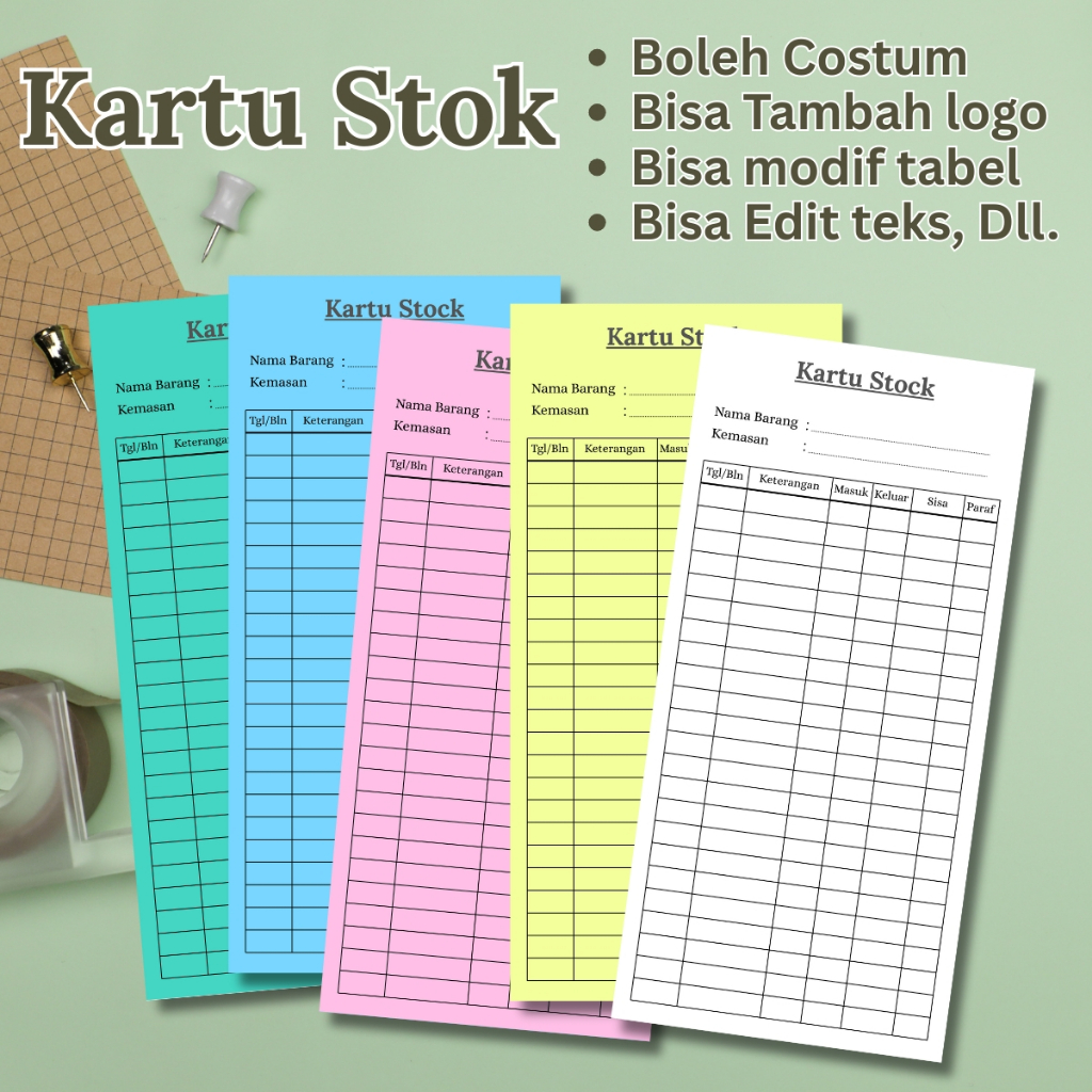 

Kartu Stok Costum, kartu Stok apa aja dengan Costume sesuai keinginan (GRATIS Biaya Costume))
