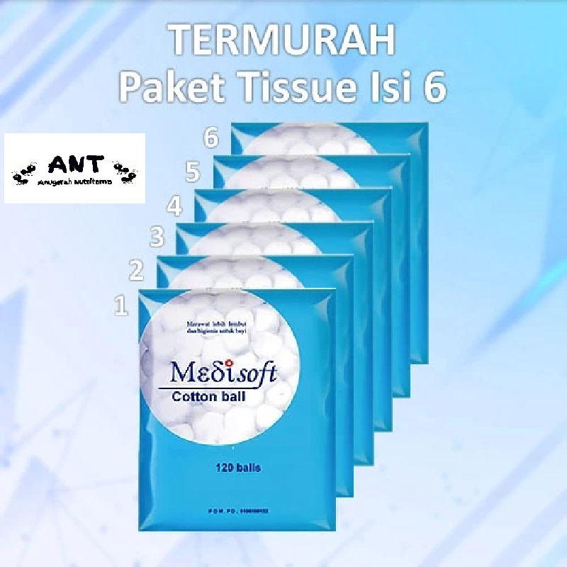 Medisoft GROSIR Cotton Ball / Kapas Bola / Kapas Bulat 120pcs Ecer