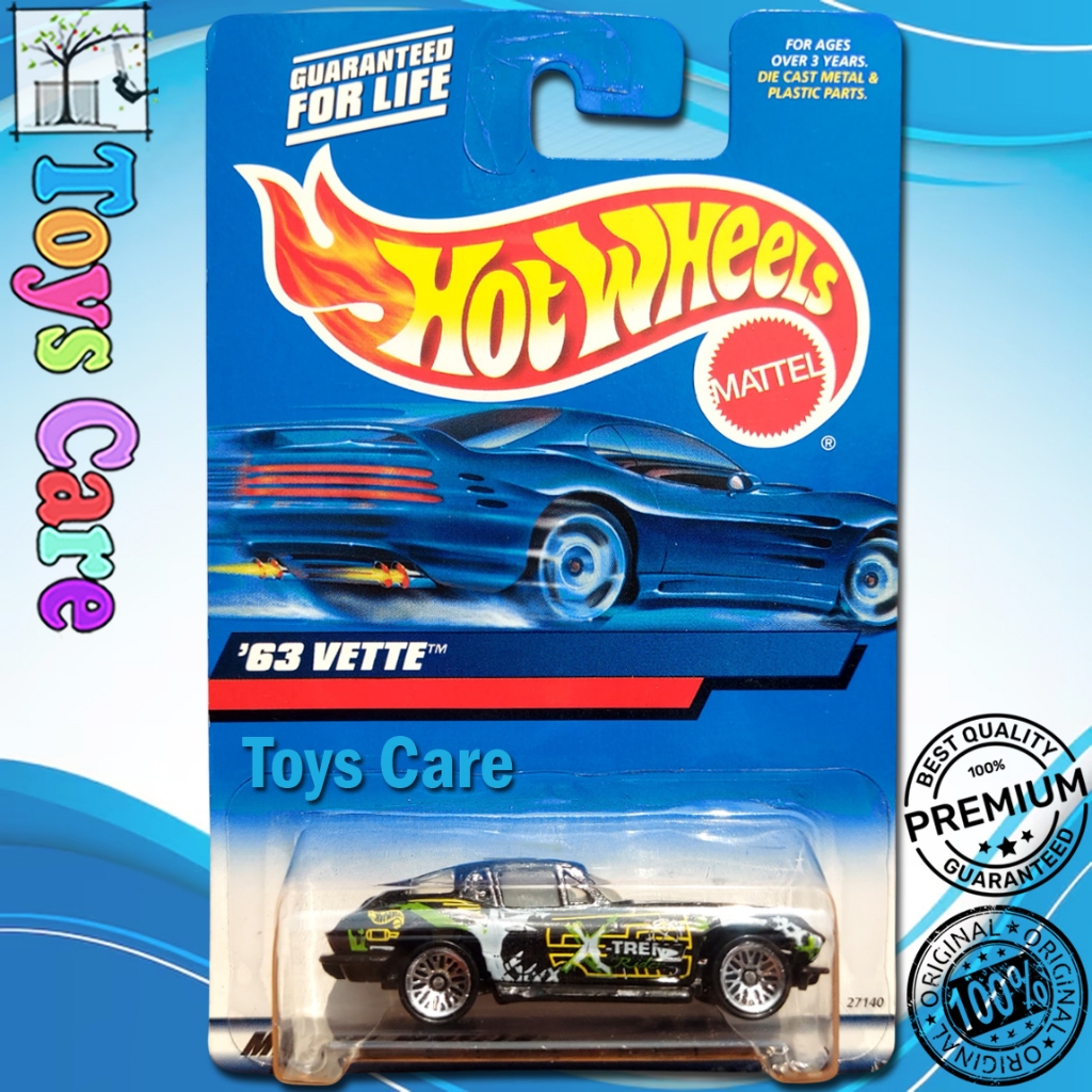Hot Wheels 63 Vette Hitam Stingray Diecast Sport Car