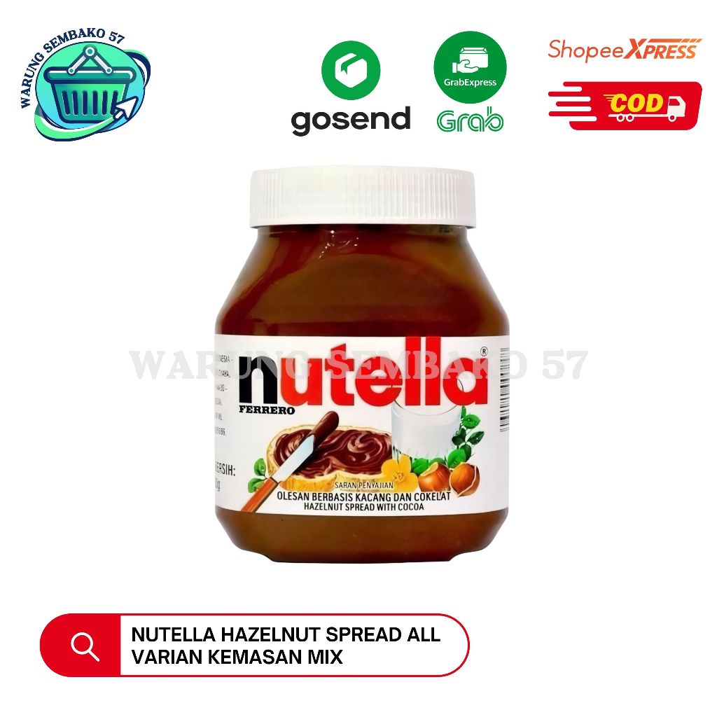 

Nutella Hazelnut Chocoa Spread All Varian Kemasan Mix
