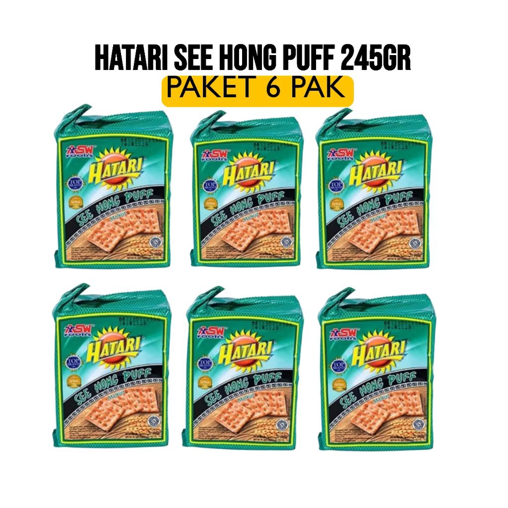 

(PAKET 6 PAK) HATARI Malkist See Hong Puff Biskuit Renyah 245gr