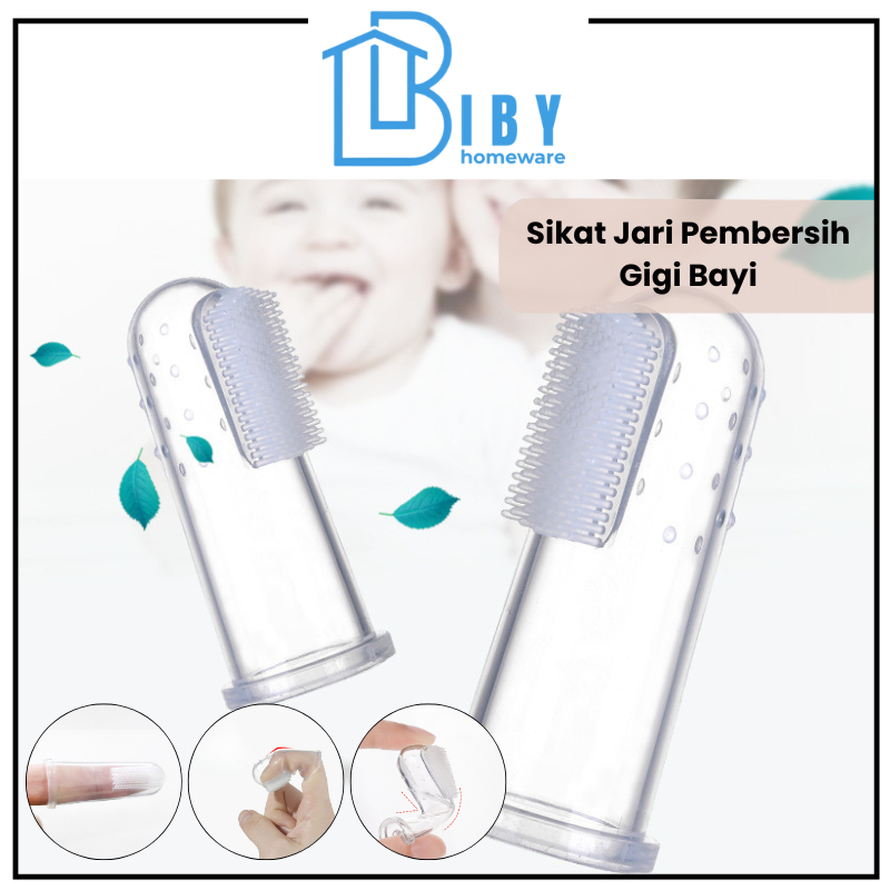 BIBY Sikat Gigi Jari Sikat Pembersih Gigi Bayi Finger Tooth Brush Silikon Newborn Mulut Lidah Gusi S