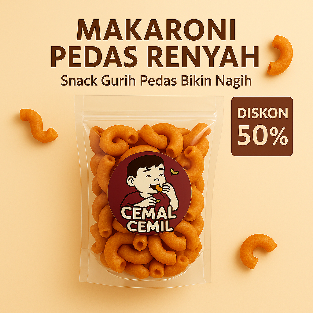 

Makaroni Spiral Bantet Pedas Snack Renyah Gurih Cocok untuk Jajanan Anak