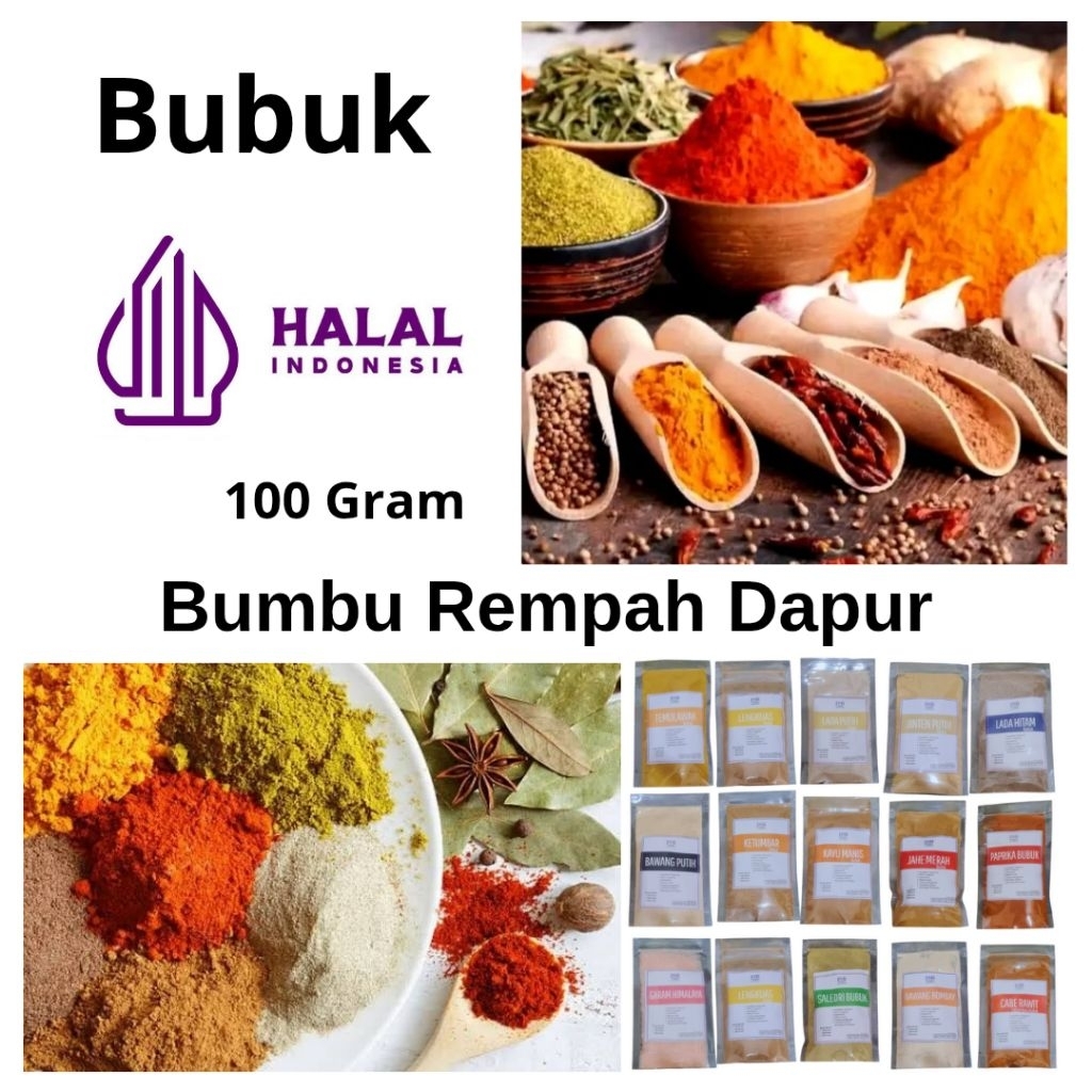 

Pandawa Rempah - 100gr Bumbu Rempah Dapur | Bumbu Masak Bubuk Bawang Cabe Jahe Jintan Kemiri Pala Kunyit Lada Merica Laos Saledri Bombay saledri