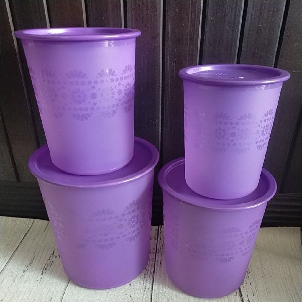 Set Mozaic Canister Ungu Langka Tupperware langka