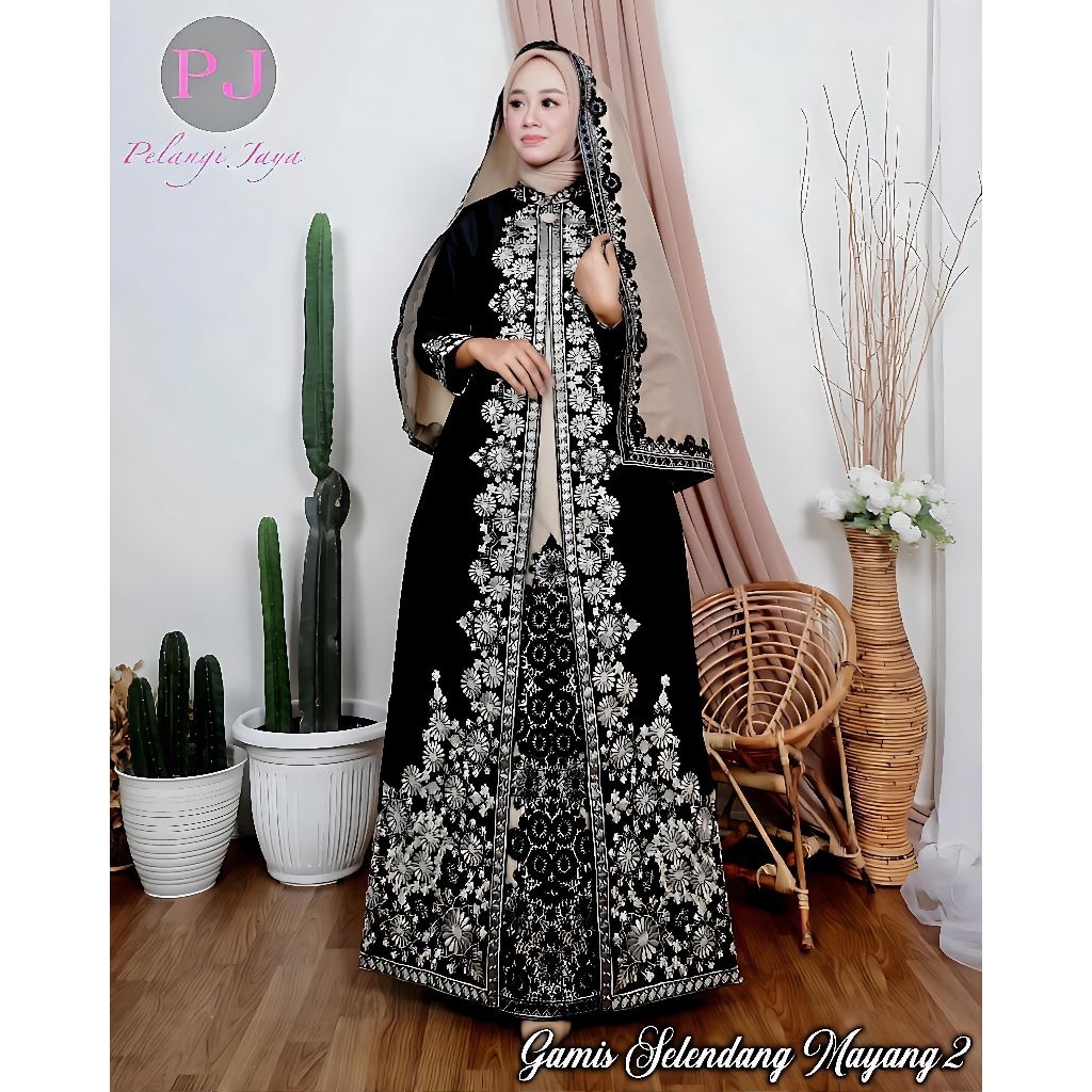 dress slendang Mayang baju gamis pesta modern terbaru mewah