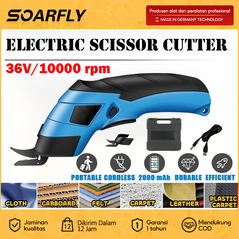 

SOARFLY Gunting Listrik Kain Tanpa Kabel Pemotong Isi Ulang USB Portabel Alat Pemotong Multifungsi DIY Multifungsi Untuk Karton Kain Kulit