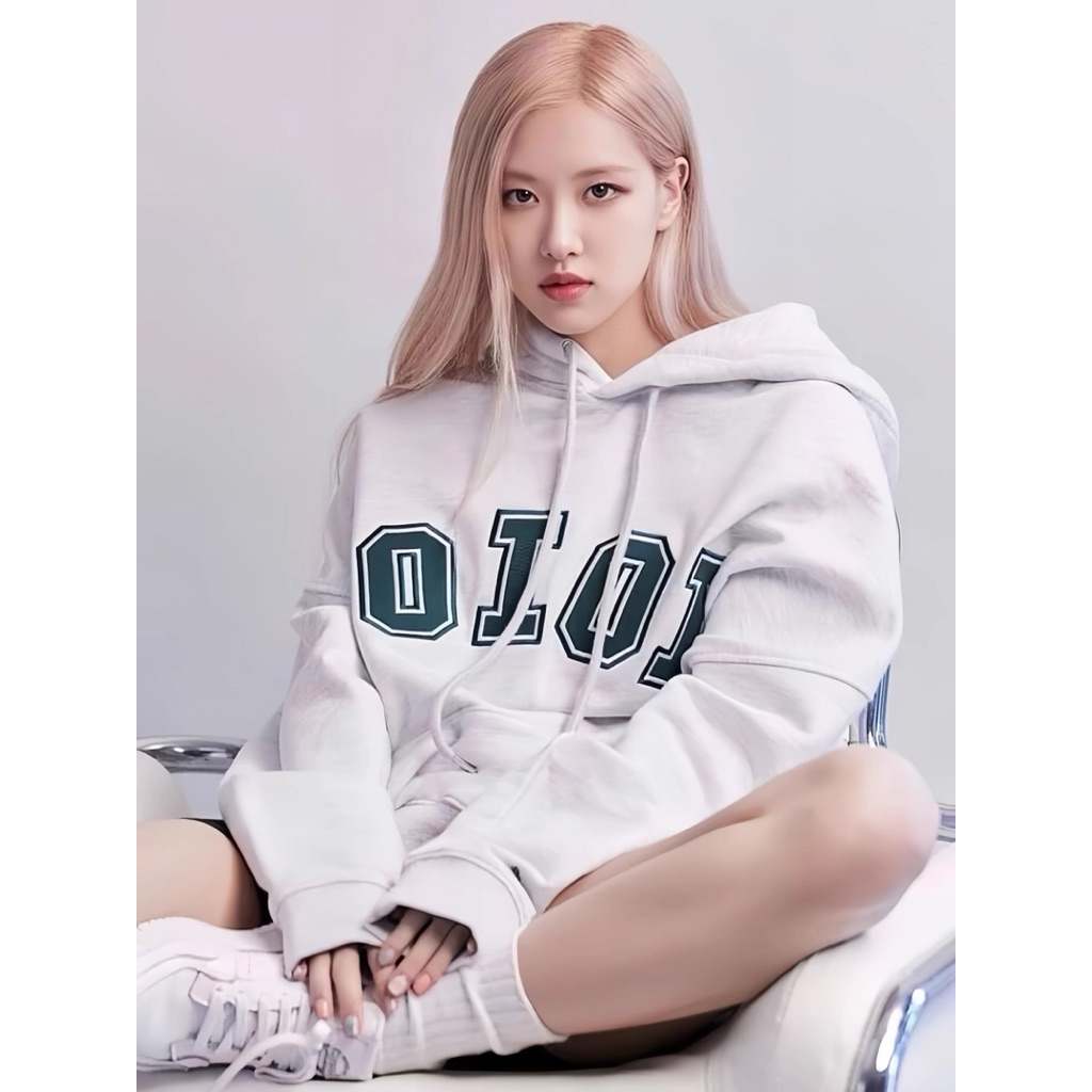 PREORDER Merek trendi oioi sweatshirt berkerudung katun murni longgar 5252byoioi pasangan pria dan w