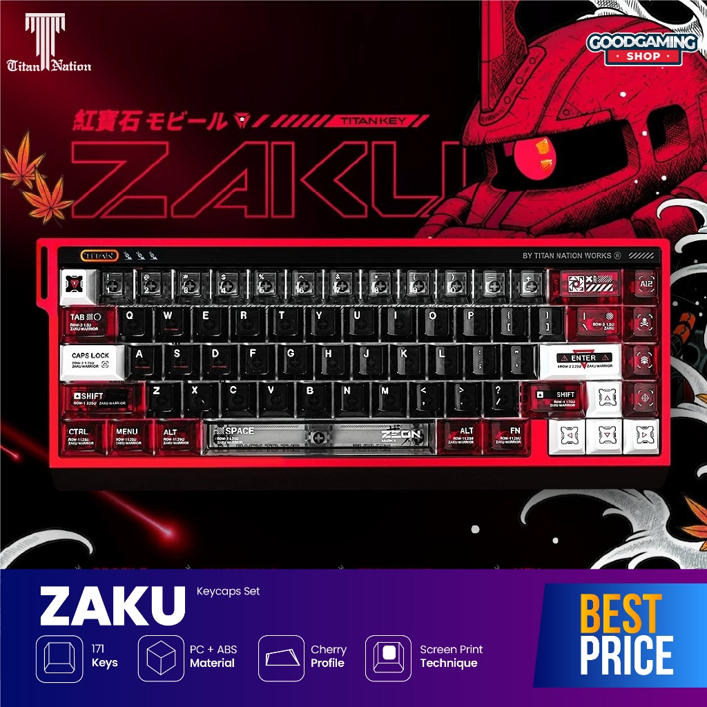 Titan Nation ZAKU 171 Keycaps PBT Original Factory Highly Transparent Mechanical Keyboard Keycaps - 