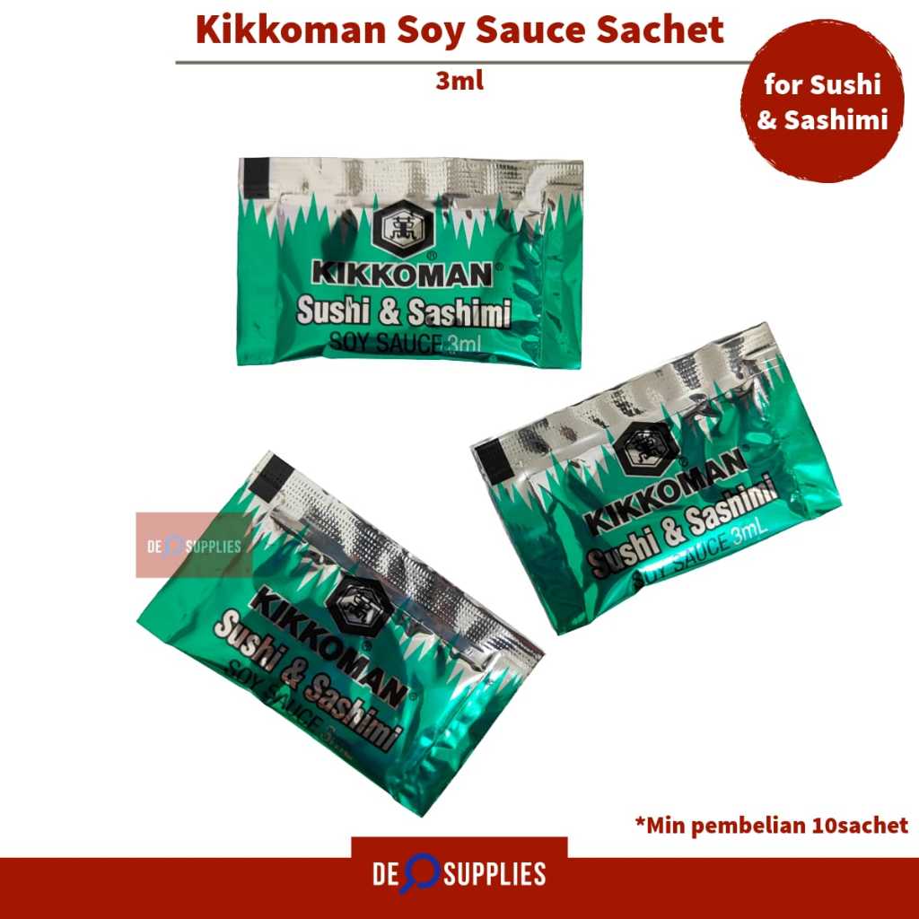 

Kikkoman Soy Sauce Sachet 3ml - Shoyu Sushi Sashimi Kecap Asin Jepang