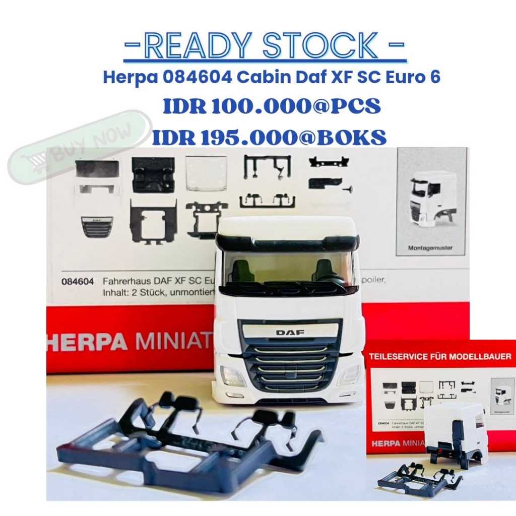 Herpa 084604 Cabin Daf Xf Sc Euro 6 without wind deflector+roof spoiler