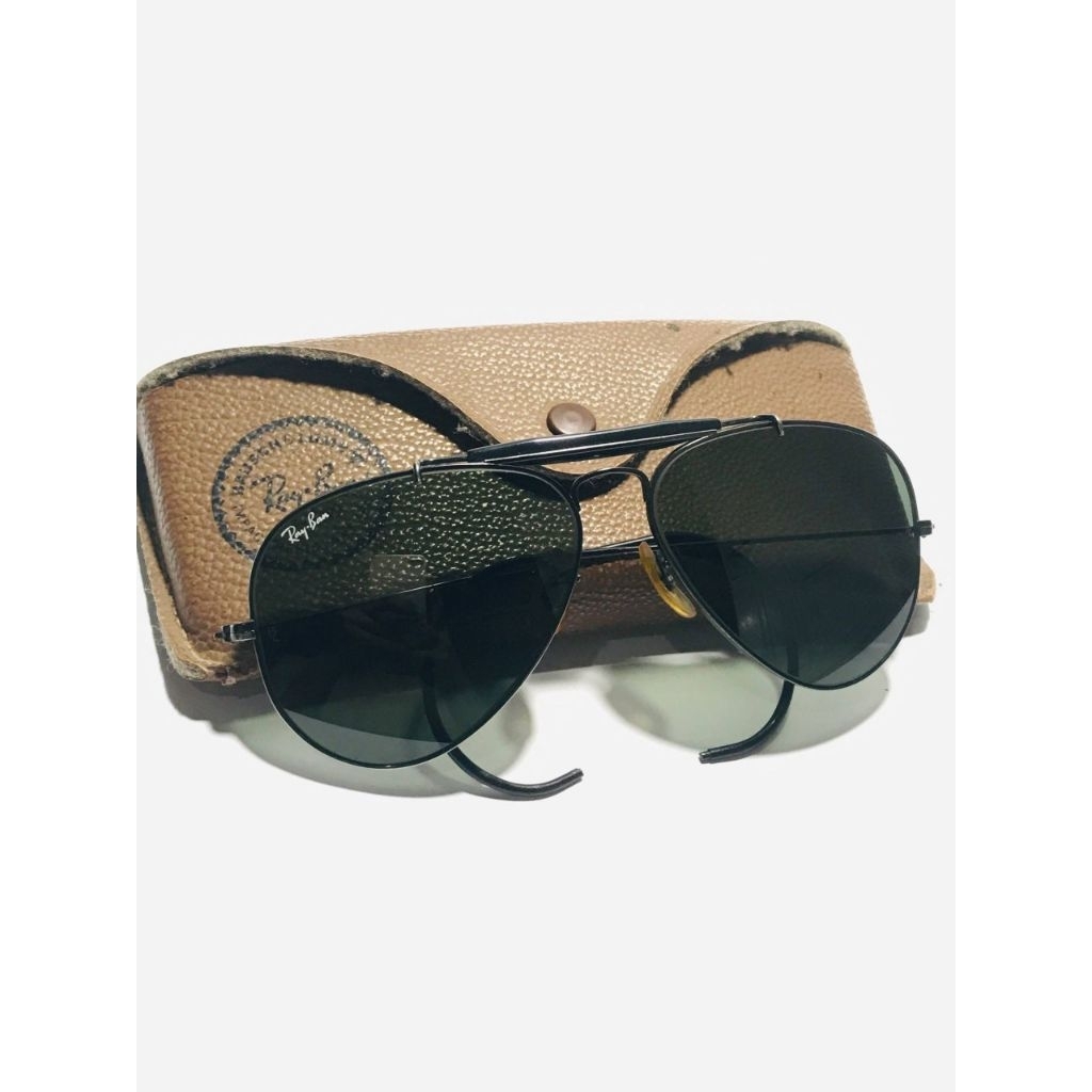 Kacamata Vintage RB Aviator Outdoorsman Blackchrome Unisex Sunglasses Original USA BL