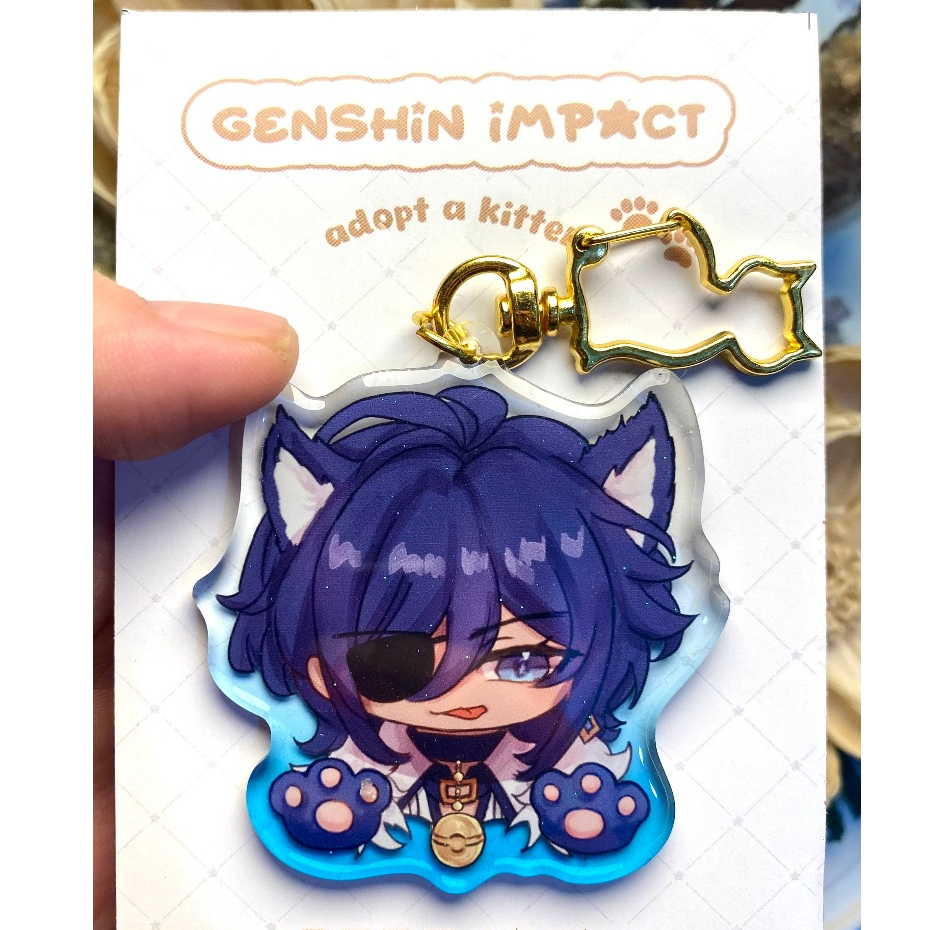 Genshin Impact Kaeya Epoxy Acrylic Keychain ~Jelly Kitten Series~ Genshin Kaeya Keychain