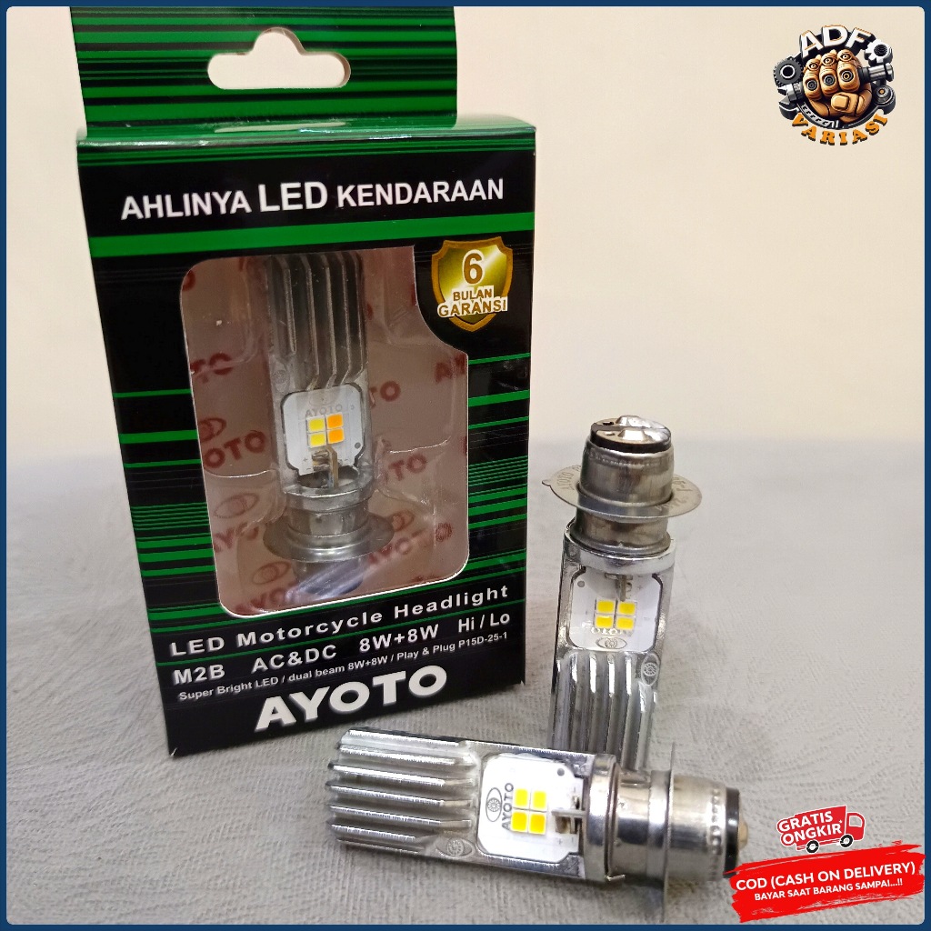 Lampu Motor LED Ayoto Bebek Matic Universal / Lampu Depan Motor LED Ayoto H6 M2B AC DC