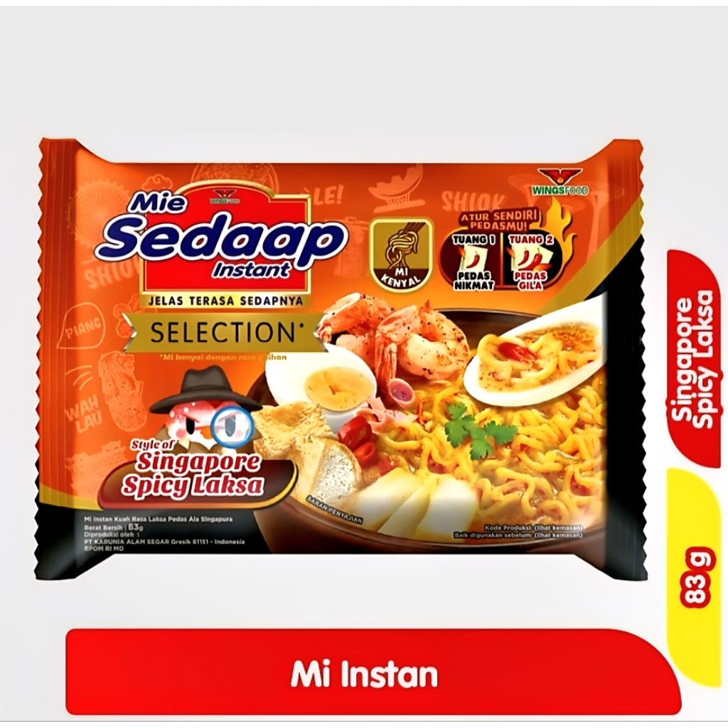

SEDAAP MI INSTAN SELECTION SINGAPORE LAKSA PEDAS 83gr