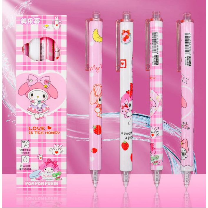 

Pulpen Gel Mekanik 1 Set Isi 4 Pcs Motif Sanrio Dengan Ujung Pulpen Runcing Dan Presisi