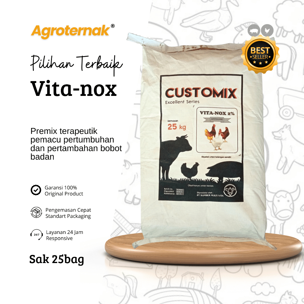 VITANOX 25kg Premix Pemacu Pertumbuhan & Penambah Berat Badan Hewan Ternak