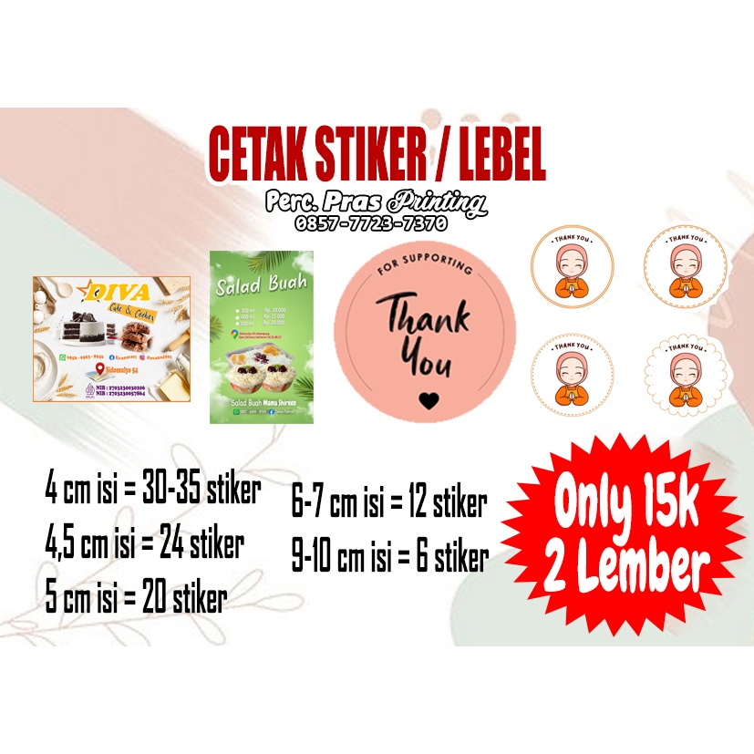 CETAK STIKER LOGO MAKANAN / LOGO MINUMAN