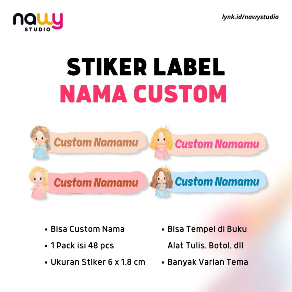 

Nawy - Stiker nama custom lucu murah surabaya label alat tulis sekolah