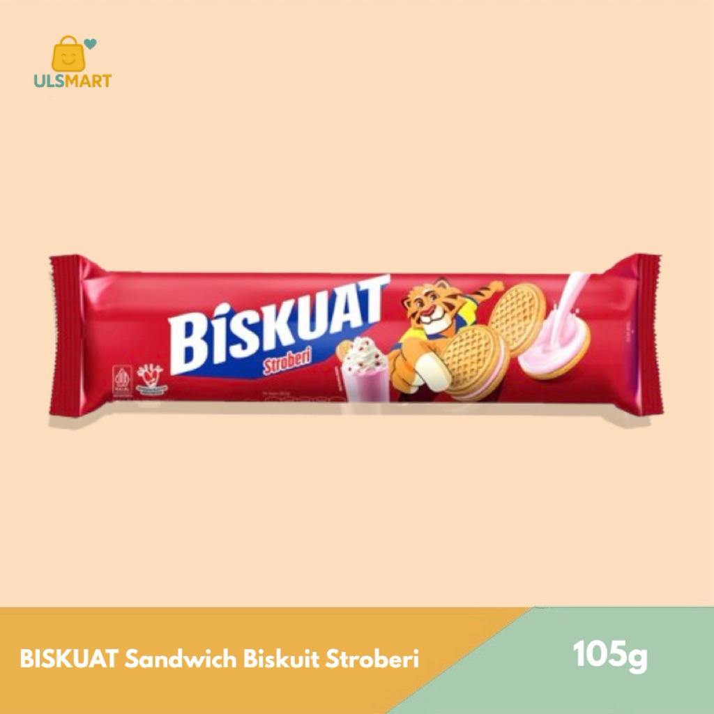 

BISKUAT Sandwich Biskuit Stroberi 105 g
