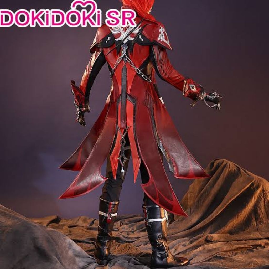 Kostum Cosplay Diluc Genshin Impact Baru belum jadi dipakai