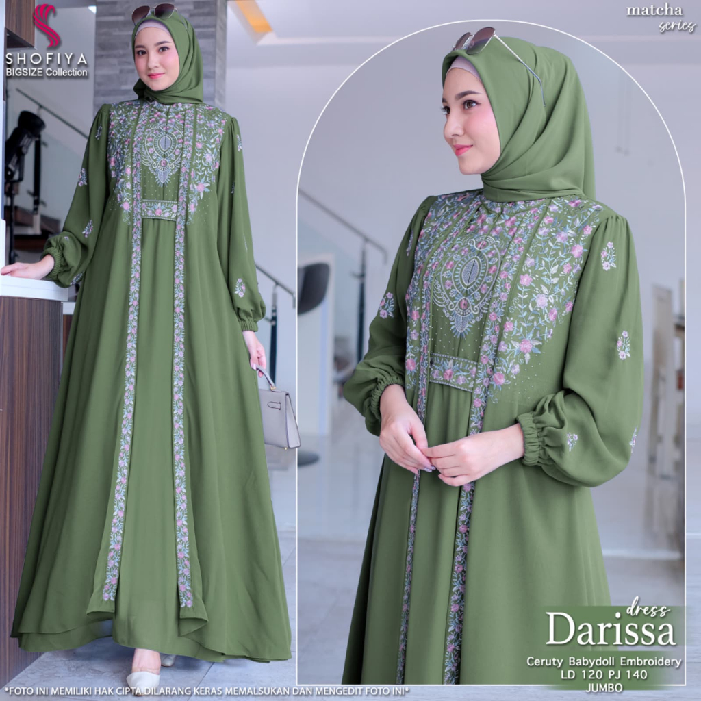(MADINA) Dress Super Premium Full Furing Terbaru 2026 by Shofiya Original | Darissa - Syafira