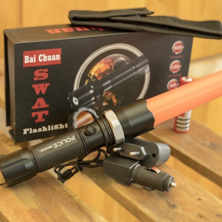 Paket Senter Swat Police 99000 Wat LED Cree Waterproof LAMPU EMERGENCY DARURAT LED SUPER TERANG JARA