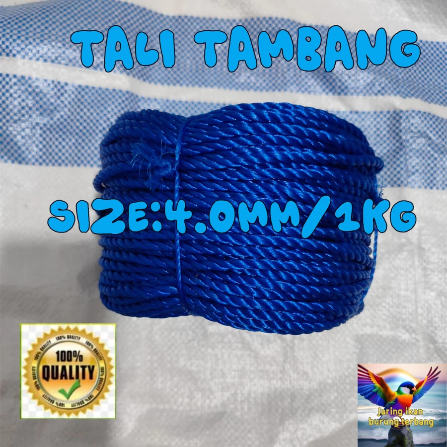 

Tali tambang plastik tebal 4 mili warna 1KG