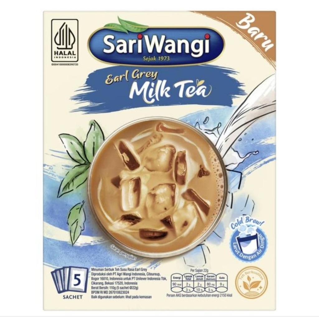 

Sariwangi Early Grey Milk Tea 110 Gr (5 x 22 Gr)