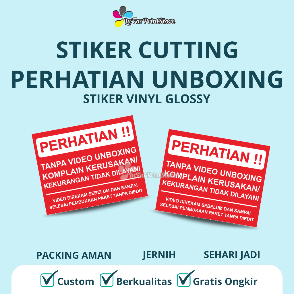 

MURAH STIKER CUTTING PERHATIAN(ISI 25 PCS) | STIKER VINYL | STIKER PERHATIAN UNBOXING[ SEHARI JADI ]