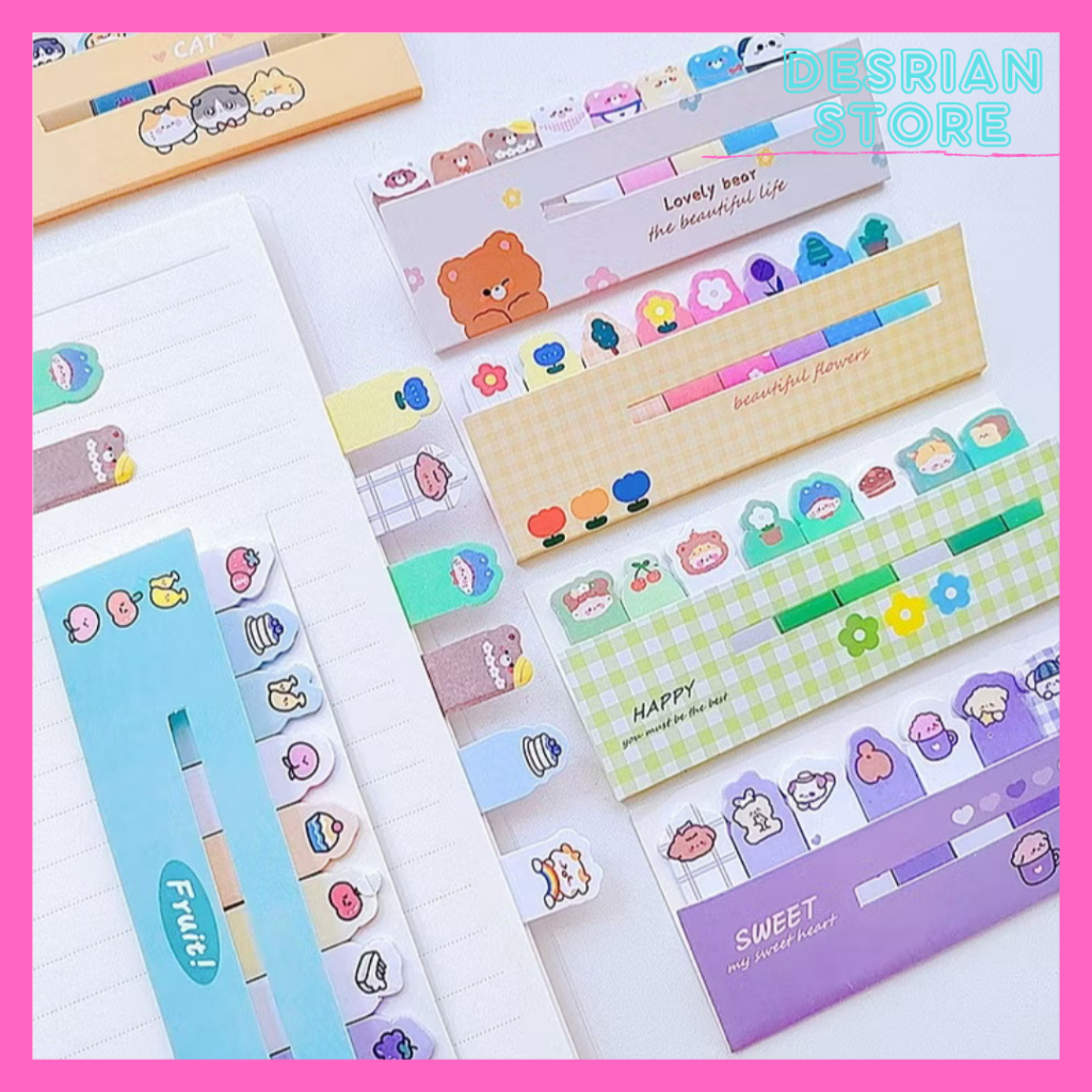 

Cute Memo Sticky Notes Mini 8 in 1 Stationery