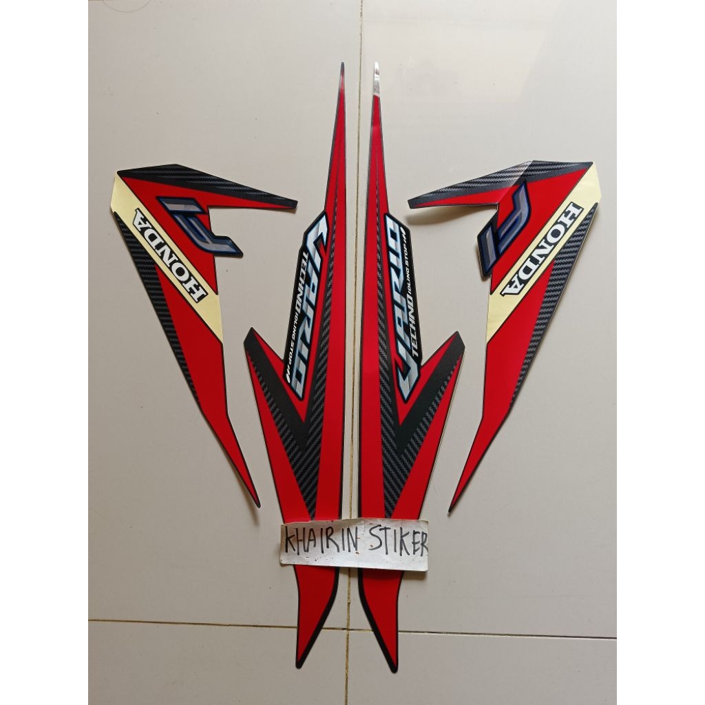 striping stiker Vario 125 LED hitam abu merah 2015 idling stop original