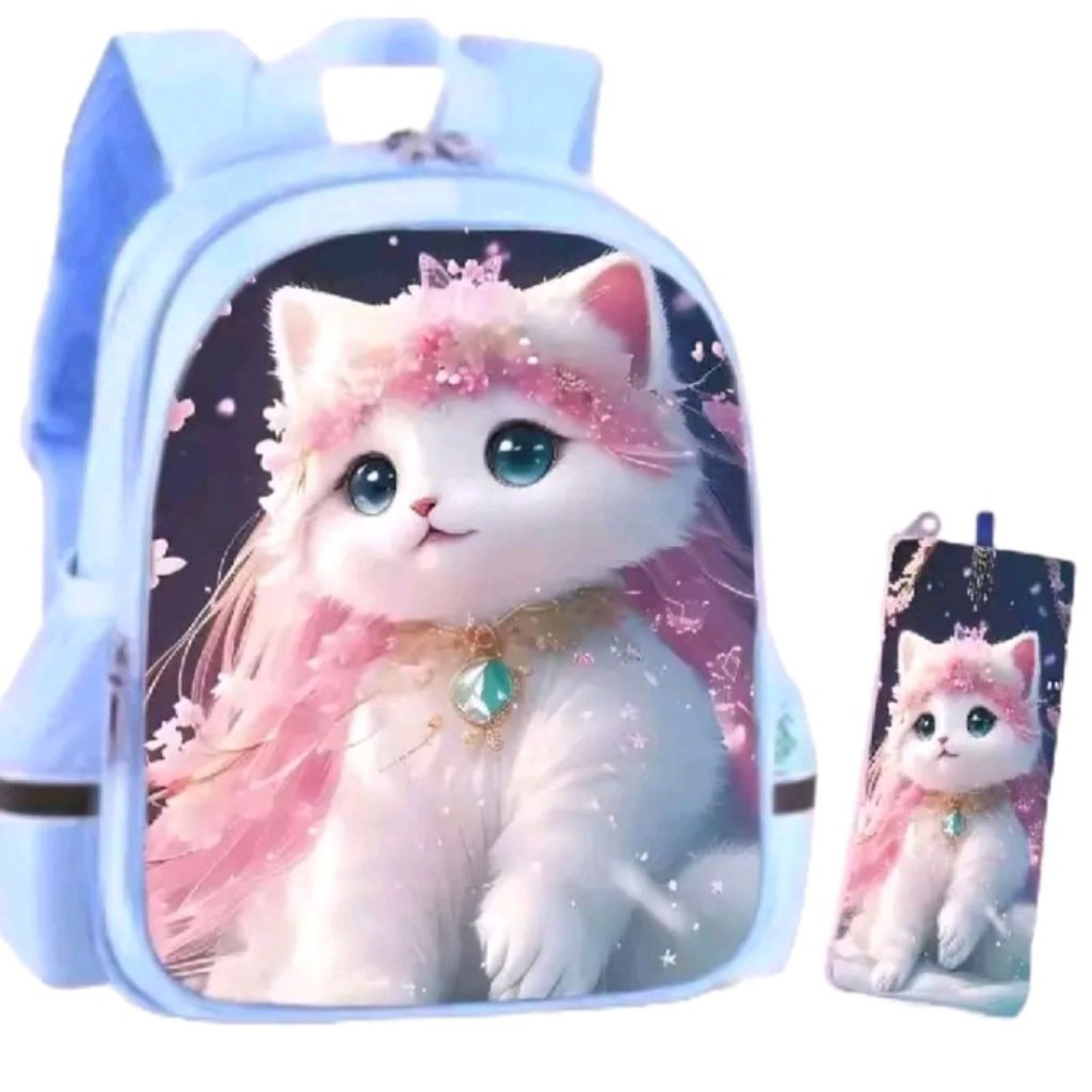 Tas anak cewek TK SD karakter kucing lucu