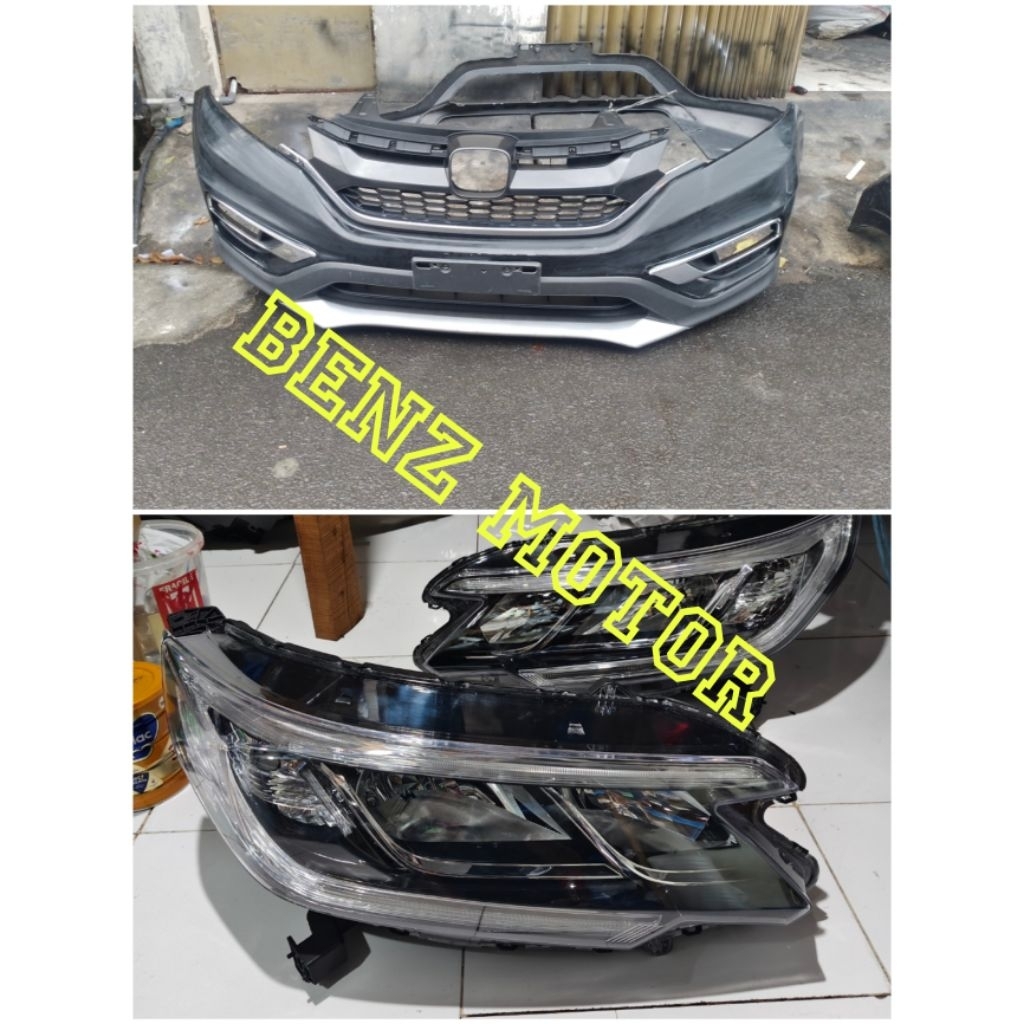 Sparepart Upgrade Honda CRV 2013 - 2014 ke 2015 - 2016 Bemper Bumper Grill dan Headlamp