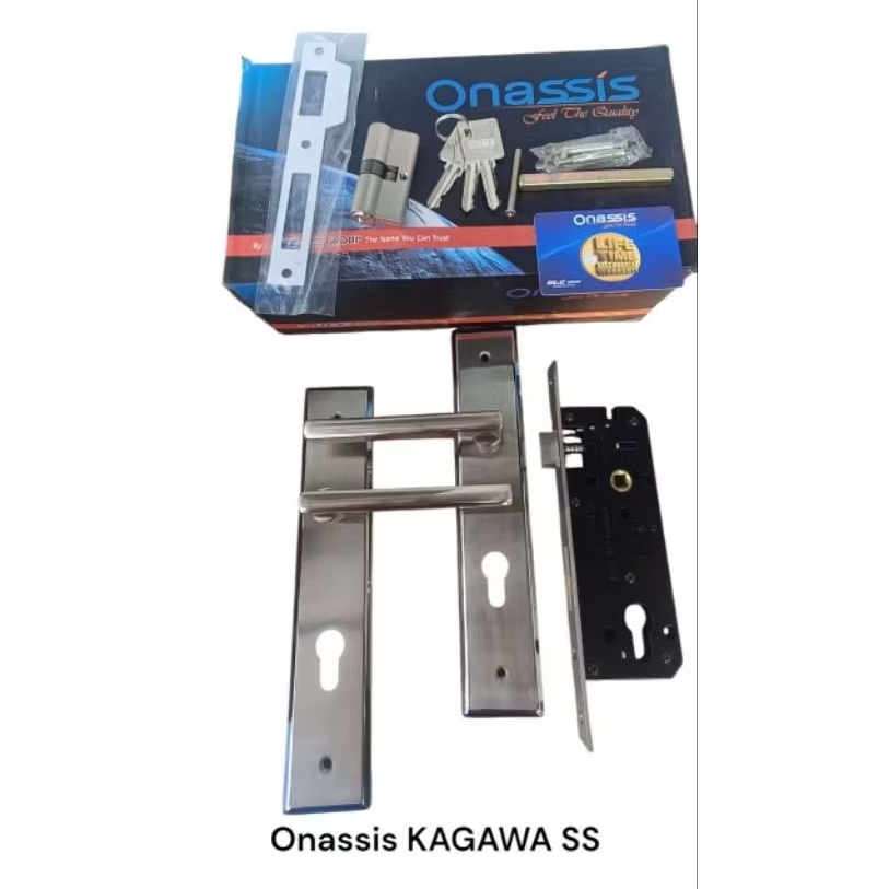 Kunci Pintu Onassis Kagawa SS / 1 Set Kunci Pintu Besar Onassis / Kunci Pintu Stainless / Kunci Onas