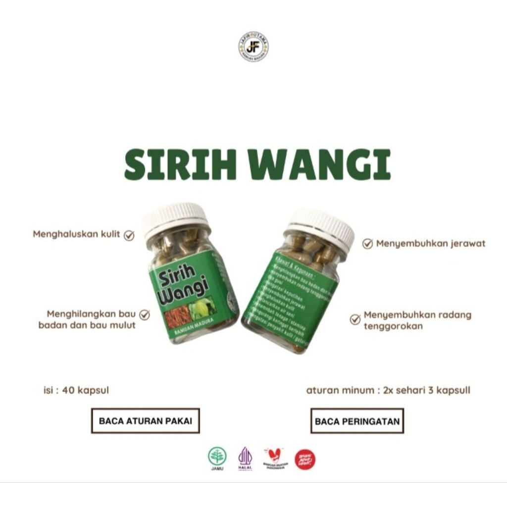 

COD!!! DAN PROMO 1.1 DISKON TERBESAR Jamu herbal Sirih wangi solusi penghilang bau badan/jamu sirih wangi jafir utama/jamu sirih/sirih wangi kapsul