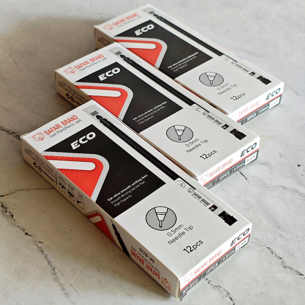 

SELUSIN ( 12 PCS ) Pulpen Gel Eco 0.5mm By Safari Brand