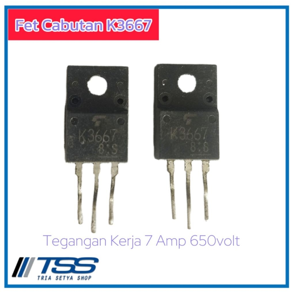 Mosfet Fet Cabutan K3667 / 7 Amp 650v Transistor Mousfet Ori Original Asli
