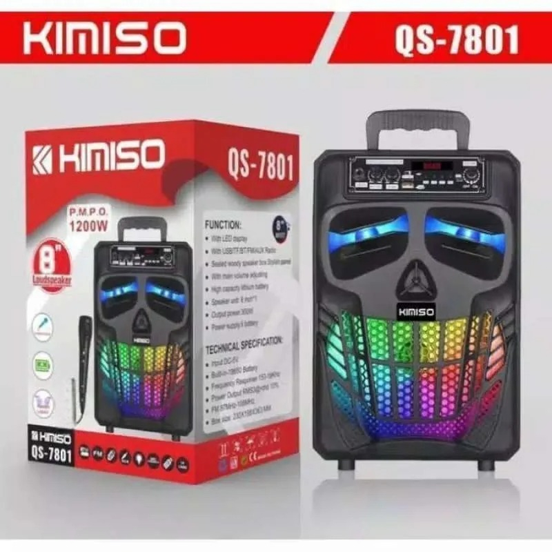 SPEAKER BLUETOOTH KIMISO Ukuran 8 inch QS 7801