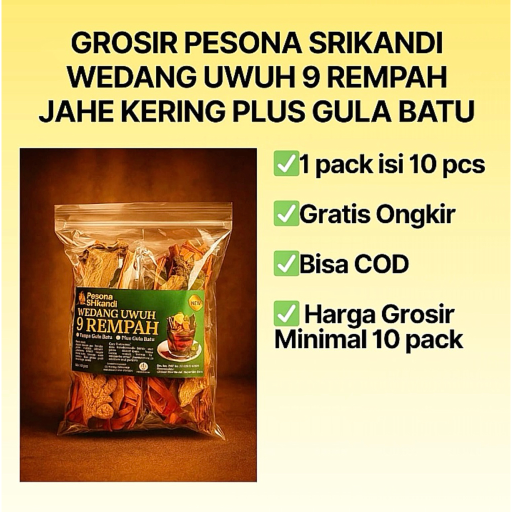 

Grosir Wedang Uwuh 9 Rempah Jahe Kering Plus Gula Batu